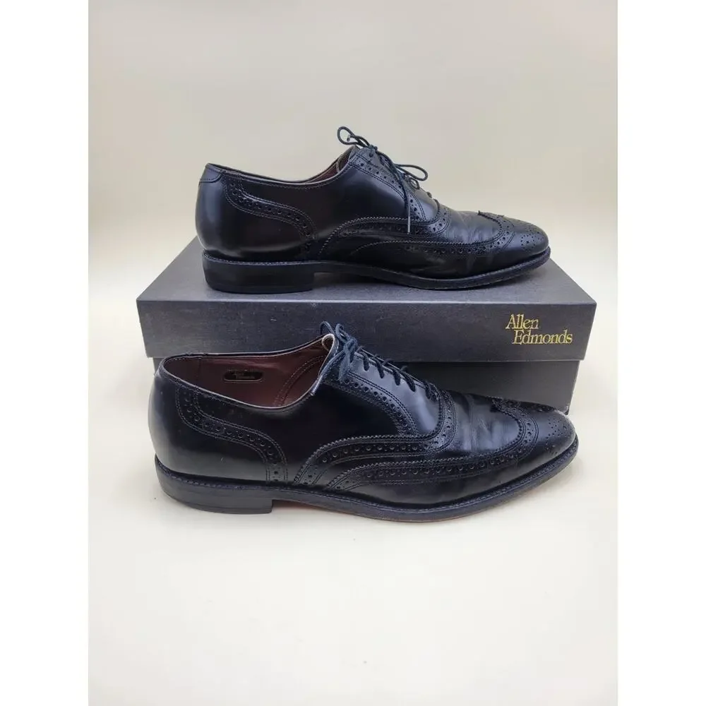 Allen Edmonds Lloyd Men's Wingtip Oxford Dress Shoes Black Leather 10.5 B 58080